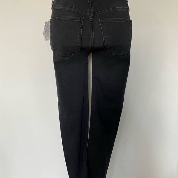 NWT Free People black denim button front jeans. Size 27. - Picture 4 of 8